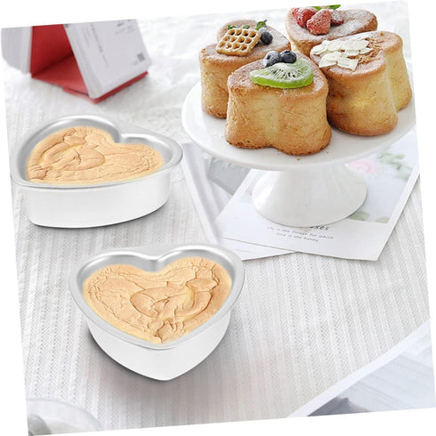 2pcs Heart Cake Mold Heart Shaped Baking Molds Mousse Cake Shaper Casserole Dish Roasting Dish Sandwich Loaf Tin Cake Rings for Bagel Cake Stencil...