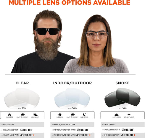 Ergodyne Skullerz Dellenger Anti Fog Safety Glasses with Adjustable Temples, z87...