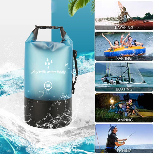 Waterproof Dry Bag,5L/10L/20L Roll Top Lightweight Dry Storage Bag Backpack with Waterproof Phone Case for Travel,Swimming,Boating,Kayaking,Fishin...