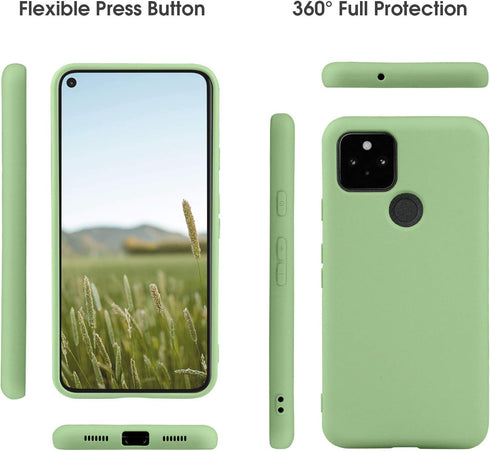 ABITKU Compatible with Google Pixel 5 Case,Slim Silicone Gel Rubber Case Cover (with Microfiber Lining) Full Body Shockproof Design for Google Pix...