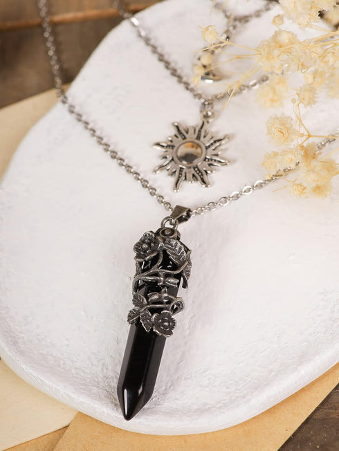 Sacina Gothic Crescent Moon Choker Necklace, Moon Sun Star Choker Necklace, Goth Necklace, Gothic Necklace, Halloween Christmas New Year Jewelry G...