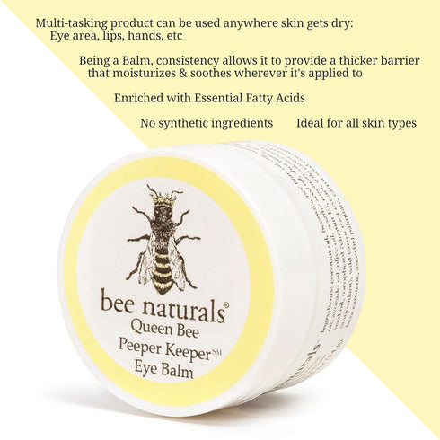 Queen's Best Eye Balm Peeper Keeper - Natural Eyelid Cream with Vitamin E & 10 Oils - Reduces Crow's Feet, Wrinkles & Fine Lines - Moisturizing Sk...