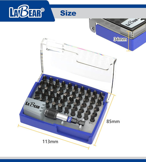 51-Piece Screwdriver Bit Set with Quick Released Magnetic Impact Bit Holder - Includes Phillips, Hex, Star, Square, Slotted, Pozi, Multi-Size Scre...