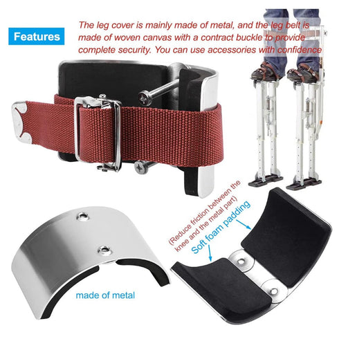 2Pcs Leg Band Strap, Adjustable Nylon Drywall Stilt Ankle Straps with Aluminum Alloy Buckle, Leg Band Straps Stilts Loop Replacement Accessories f...