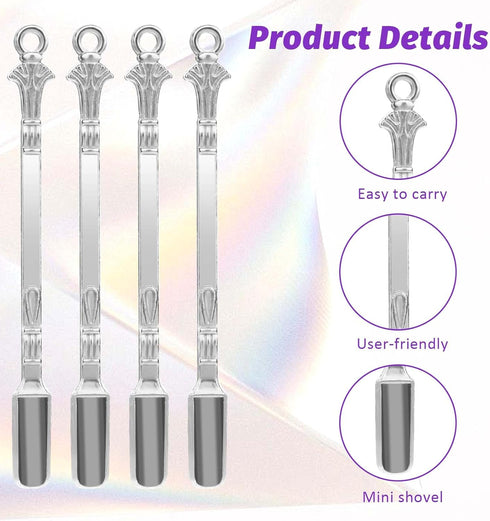 4Pcs Mini Spoon Mini Shovel Mini Dry Herbs Powder Scoop Metal Medicine Spoon Shovel Small Spoons for Spice Jars Small Salt Spoon Pendant Necklace ...