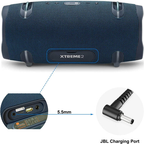 Replacment for JBL Xtreme 2 Charger Compatible with JBL Boombox, Xtreme, Extreme Portable Wireless Bluetooth Waterproof Speaker 8.8FT 19V Replacme...