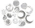 Family Mom Words Charm Collection-32 PCS Craft Supplies Heart Moon Love Words Mother's Day Charms Pendants for Jewelry Making Crafting Findings Ac...