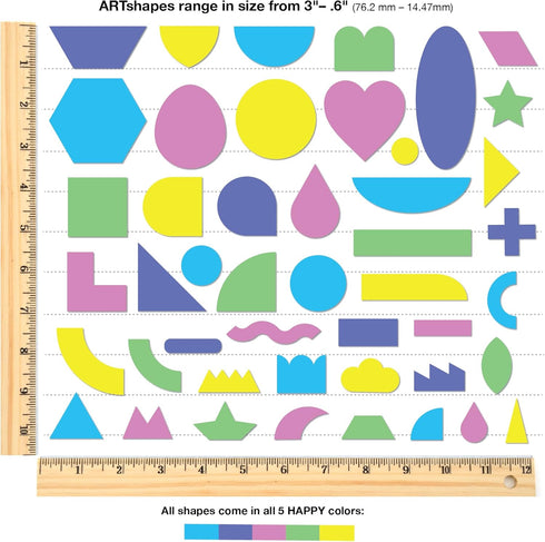 ARTshapes 840 pc Creative Paper Shapes Pack with 70+ Idea Guide - US Made Card Stock - Punch Out Funky DIY Craft Supplies for Whimsical Art Design...
