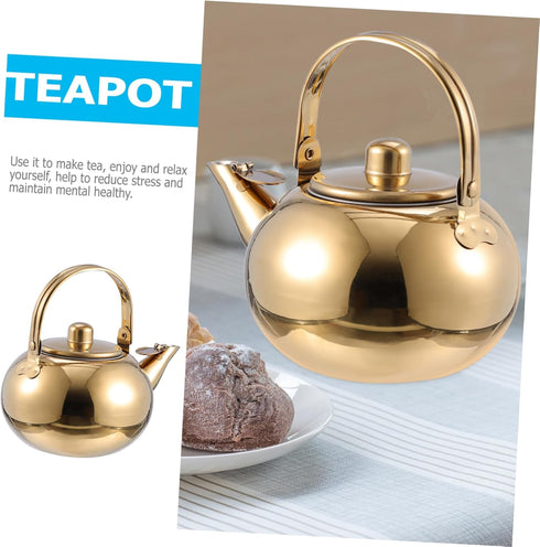 1pc Stainless Steel Pot Whistling Tea Kettle Stainless Steel Tea Pots Portable Stove Teapot for Stovetop Teapot with Infuser Water Boiler Filter W...