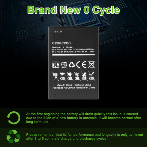 WUHAO Replacement Battery C956439300L Upgraded Battery for BLU Studio Mega 2019 S0510UU Battery 3000mAh...