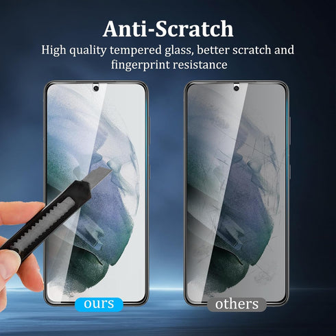[4 Pack 2 Pack Privacy Screen Protector for Samsung Galaxy S21 5G with 2 Pack Camera Lens Protector, 9H Hardness Anti Spy Tempered Glass Screen Pr...
