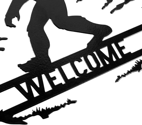 CINPIUK Bigfoot Wall Art Decor, Welcome Sasquatch Metal Sign Indoor Outdoor Farmhouse Christmas Wall Hanging Ornament Home Garden Yard Garage Deco...
