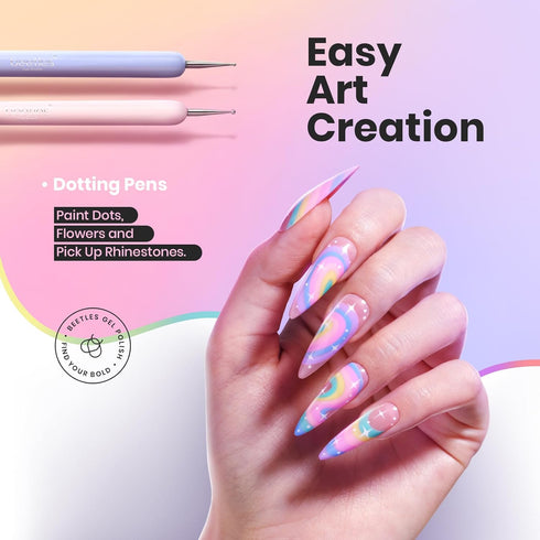 Beetles Nail Art Brushes Set Gel Polish Nail Art Design Pen Painting Tools Fingernail Brush Nail Cleaning Brush Nail Art Liner Brush and Nail Dott...