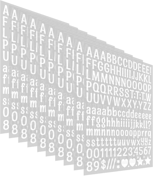 10 Sheets Letter Stickers 1560 Alphabet Stickers, 0.5 inch Self Adhesive Vinyl Letters Numbers Kit, YTPZCL Mailbox Numbers Sticker for Mailbox, Si...