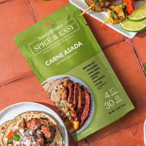 Savory Spice Carne Asada Spice & Easy Meal Starter Spice Mix | Carne Asada Seasoning Packet & Marinade Kit for Tacos (Net: 1.5 oz)...