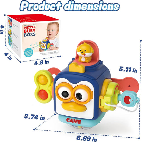 Montessori Toys for 1 2 Year Old Busy Cube Board Sensory Toys for Toddlers 1-3 Travel Toys Toddler Activities Baby Fine Motor Skills Fidget Toys 1...