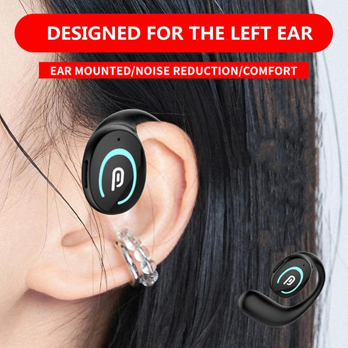 Open Ear Bluetooth 5.3 Headphones,Single Wireless Earbuds with Earhooks,Noise-Cancellation Stereo Sound 36 Hours Playtime Sports Earpiece for Runn...