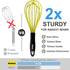 Anaeat Silicone Whisk, Thick Stainless Steel Wire Inner Heat Resistant - Kitchen Whisks for Non-Stick Cookware, Balloon Egg Beater for Whisking, B...