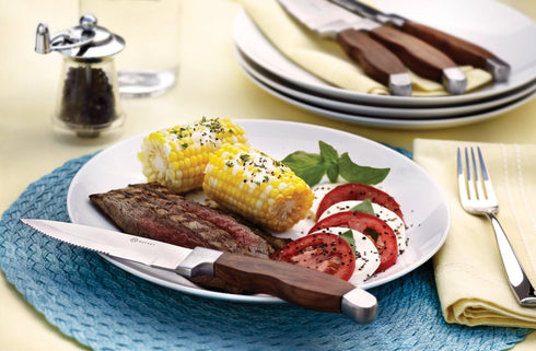 Outset QJ91 Jackson Steakhouse Knife Set, Stainless Steel, 4-Piece...