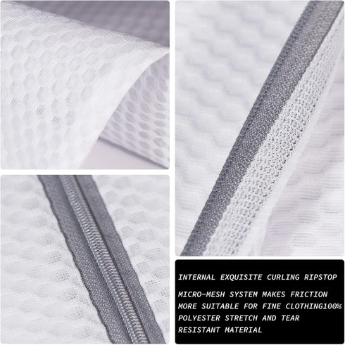 3Pcs Durable Honeycomb Mesh Laundry Bags for Delicates 125gsm Net Fabric Durable and Reusable Delicate Wash Bag,Organization Bag for Lingerie,Sock...