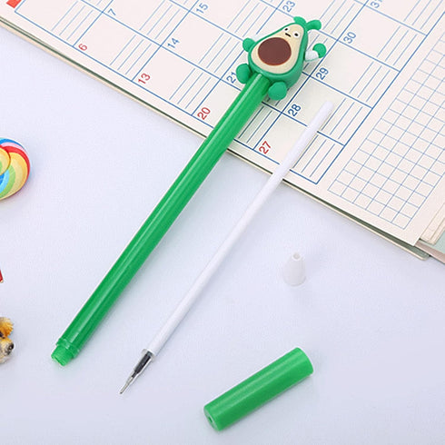 Cute Pens, Kawaii Animal Pens, Kawaii School Supplies Gel Ink Pens Boys Girls Cartoon Pens for Writing, Gifts for Children and Teachers Black Refi...