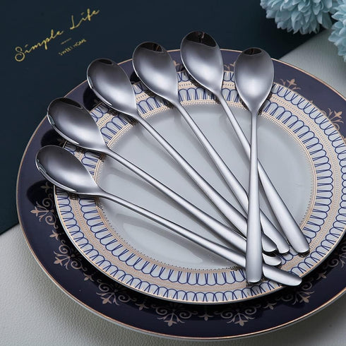 Long Handle Spoon, Coffee Stirrers, Premium Stainless Steel Coffee Spoons, Ice Tea Spoons, Ice Cream Spoon, Cocktail Stirring Spoons, Tea Spoons, ...