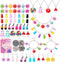HSWE 263 PCS Charm Bracelet Making Kit,Colorful Gummy Candy Bear Milk Tea Lollipop Flower Pendant Charms Cute Funny Mushroom Earring Necklace DIY ...