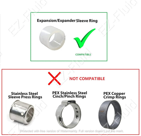 EZ-Fluid Expansion Type Pex Valve 3/8"OD Compression x 1/2"Pex Fittings 1/4Turn LF Brass Straight Stop Valve Water ShutOff Ball Valve,Fits Pex F19...