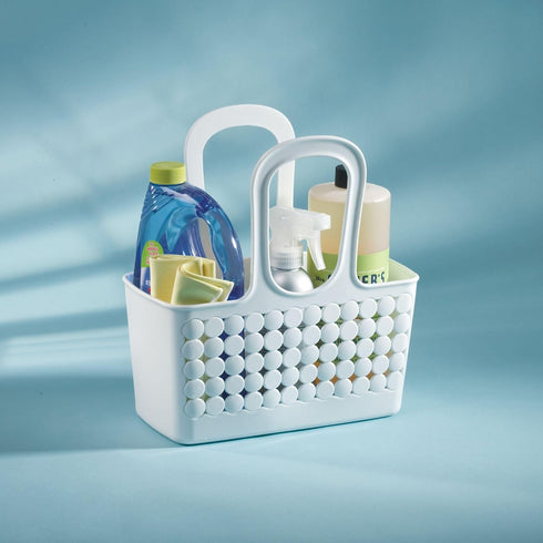 iDesign Portable Plastic Shower Tote Caddy with Handle for College Dorm or Bathroom - White - Made in USA...