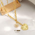 Sun Heart Necklace for Women 18K Gold Plated Heart Pendent Charm Necklace Chunky Chain Choker Necklace Hip Hop Charm Necklace...