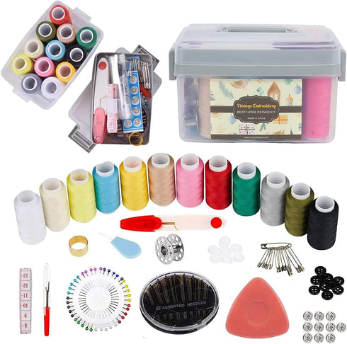 Premium Sewing Kit Set - Portable Sewing Supplies for Beginner Traveler and Emergency Clothing Fixes,DIY Crafts Accessories with Thread, Scissors,...