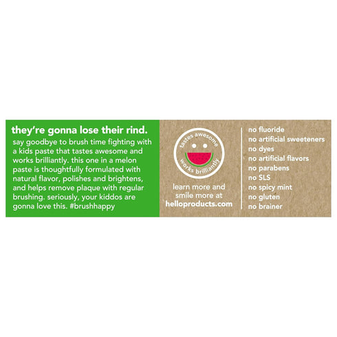 hello Fresh Watermelon Fluoride Free Kids Toothpaste, 4.2 Oz Tube...