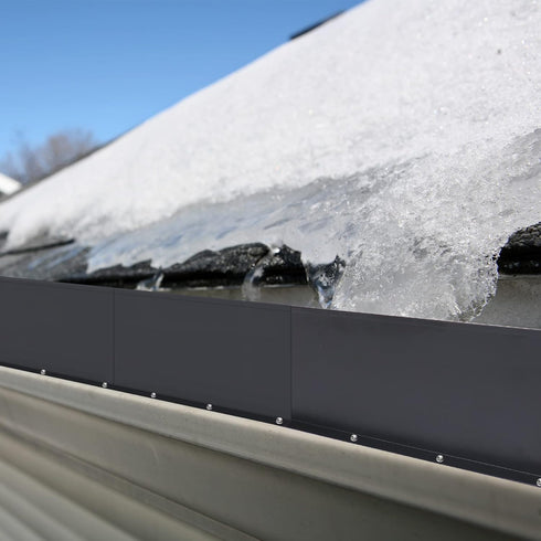 4 Pack Aluminum Gutter Valley Splash Guard,Keep Water from Overshooting The Gutter,for Valley,Corner,or Straight,10 inch Each Piece,Grey...