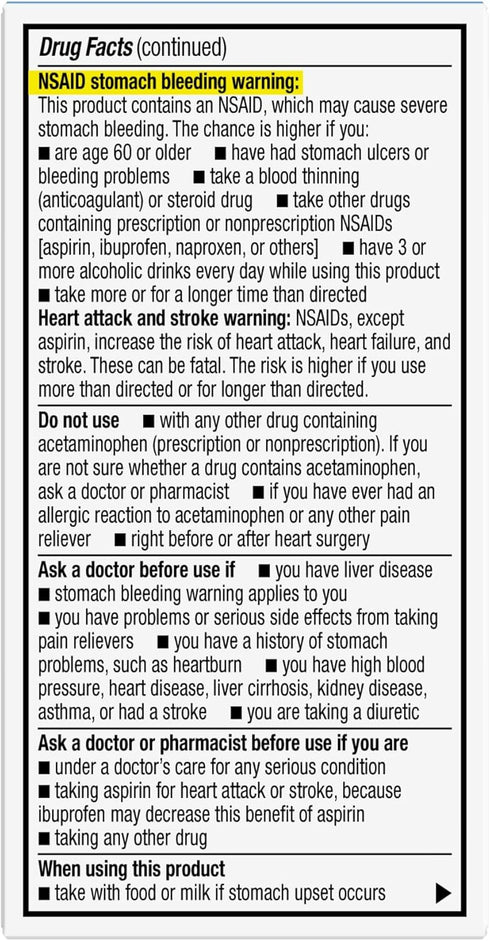 GoodSense Dual Action Acetaminophen and Ibuprofen (NSAID) Tablets, 250 mg/125 mg, Back Pain, 72 Count...