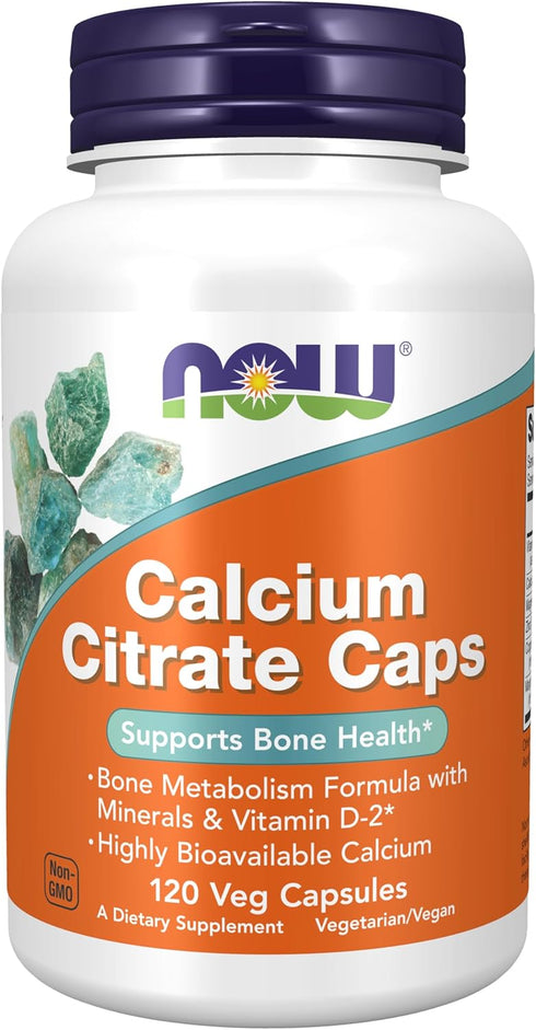 NOW Supplements, Calcium Citrate with Vitamin D, Magnesium, Zinc, Copper, and Manganese, 120 Veg Capsules...
