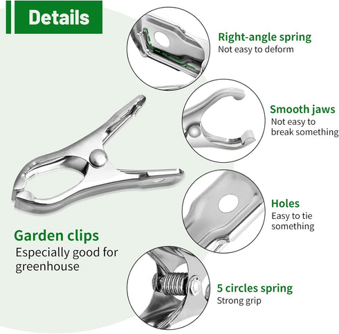 40PCS Greenhouse Clips, Stainless Steel Garden Clips, Plant Clips for Outdoors Hanging Heavy Duty Forest Cloth Blankets Netting Freeze Protection ...
