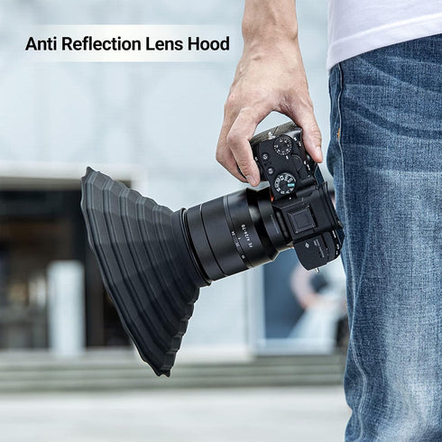 Silicone Lens Hood, Anti Reflection Lens Hood for Diameter 53-72mm Lens, Foldable Reversible Lens Shade for Canon RF 35mm EF-S 10-18 EF 50mm 28mm ...