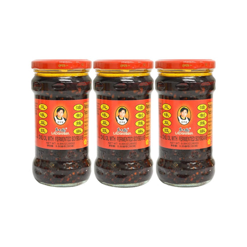 LaoGanMa Chili Oil With Fermented Soybeans ??????? 9.88 Oz. (Pack of 3)...