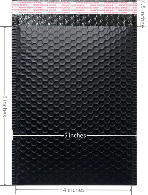 Bubble Mailers 4x6 Inch 12 Pack Small Padded Envelopes Poly Thicken Padded Self Seal Envelopes Bags (Black, 4X6 Inches)...