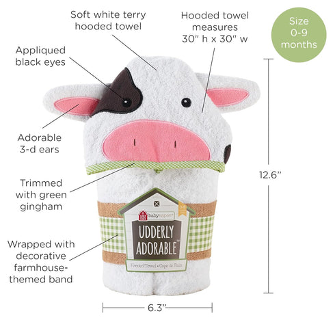 Baby Aspen "Utterly Adorable Cow Hooded Towel/Baby Robe, 0-9 Months...
