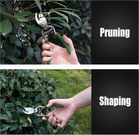 6 Inches Pruning Shears Soft Grip Bypass Pruner Classic Hand Pruner Tree Trimmer Gardening Tool with Leather Sheath Pouch...
