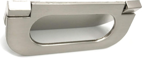 Recessed Type Furniture Wardrobe Drawer Pull Handle Silver Flat Cabinet Flush Ring Pull 2pcs...