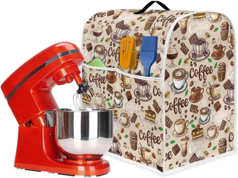 Kitchen Stand Mixer Cover Dust Cover, for 4.5-5 Qt Stand Mixer Kitchen Appliance Cover, with Top Handle and Accessories Pockets Ideal Gift for Wom...