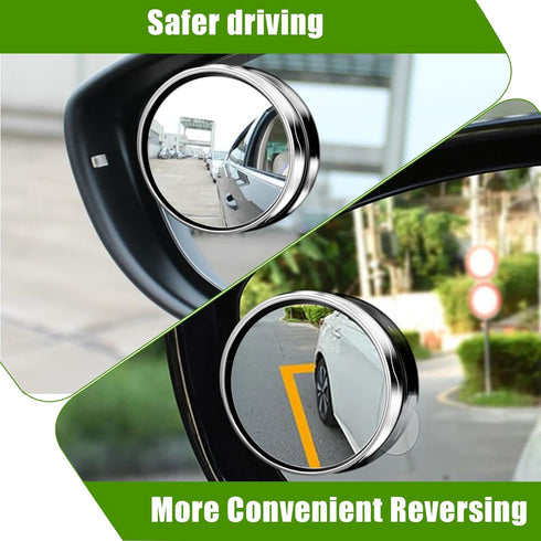 2 Pcs Car Blind Spot Mirrors, 2'' Convex Mirror Car, 360° Wide Angle Side Rear View Mirror Car Accessories Blindspot Mirror with ABS Housing for S...