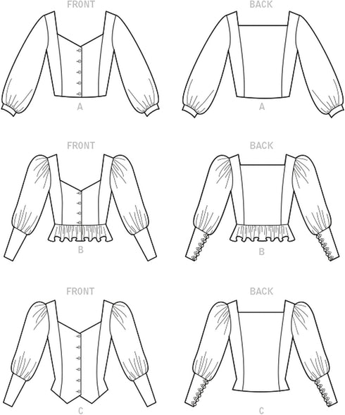 McCall's M8181A5 Misses Prairie Puff Sleeve Peasant Top Sewing Patterns Kit, Design Code M8181, Sizes 6-14...