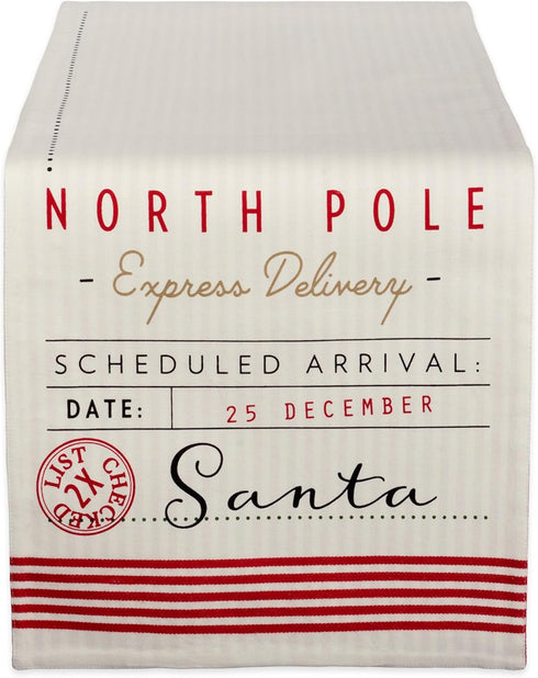 DII 14x108 Reversible Cotton Table Runner, Santa's Workshop - Perfect for Dinner Parties, Christmas, Holidays, or Everyday use...