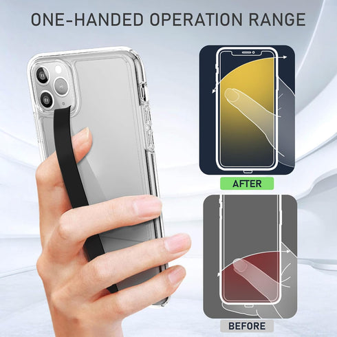 UKON Silicone Phone Grip,2 PCS Phone Strap Reusable Finger Holder with Three Short Silicone Strips DIY Combination to Fit 4.5"-7.5" Phone Case for...