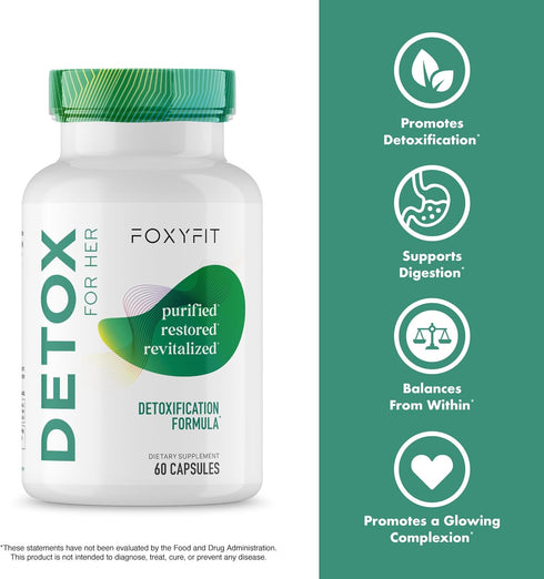 Detox for Her 30 Day Detox Cleanse Formula That Supports Healthy Digestion Function, Promotes Detoxification, & Balances from Within*...