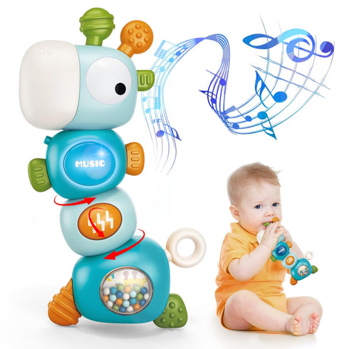 Baby Montessori Sensory Teething Toys for 3-6 6-12 Months, Food Grade Baby Teether, Newborn Infant Rattle Toys, Baby Shower Gifts, Learning Educat...