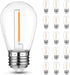 Mlambert LED String Light Bulbs, Shatterproof Outdoor S14 Replacement Light Bulb 2200K, Waterproof 1W LED Edison Bulbs Equal to 11W,Not Solar,15Pa...